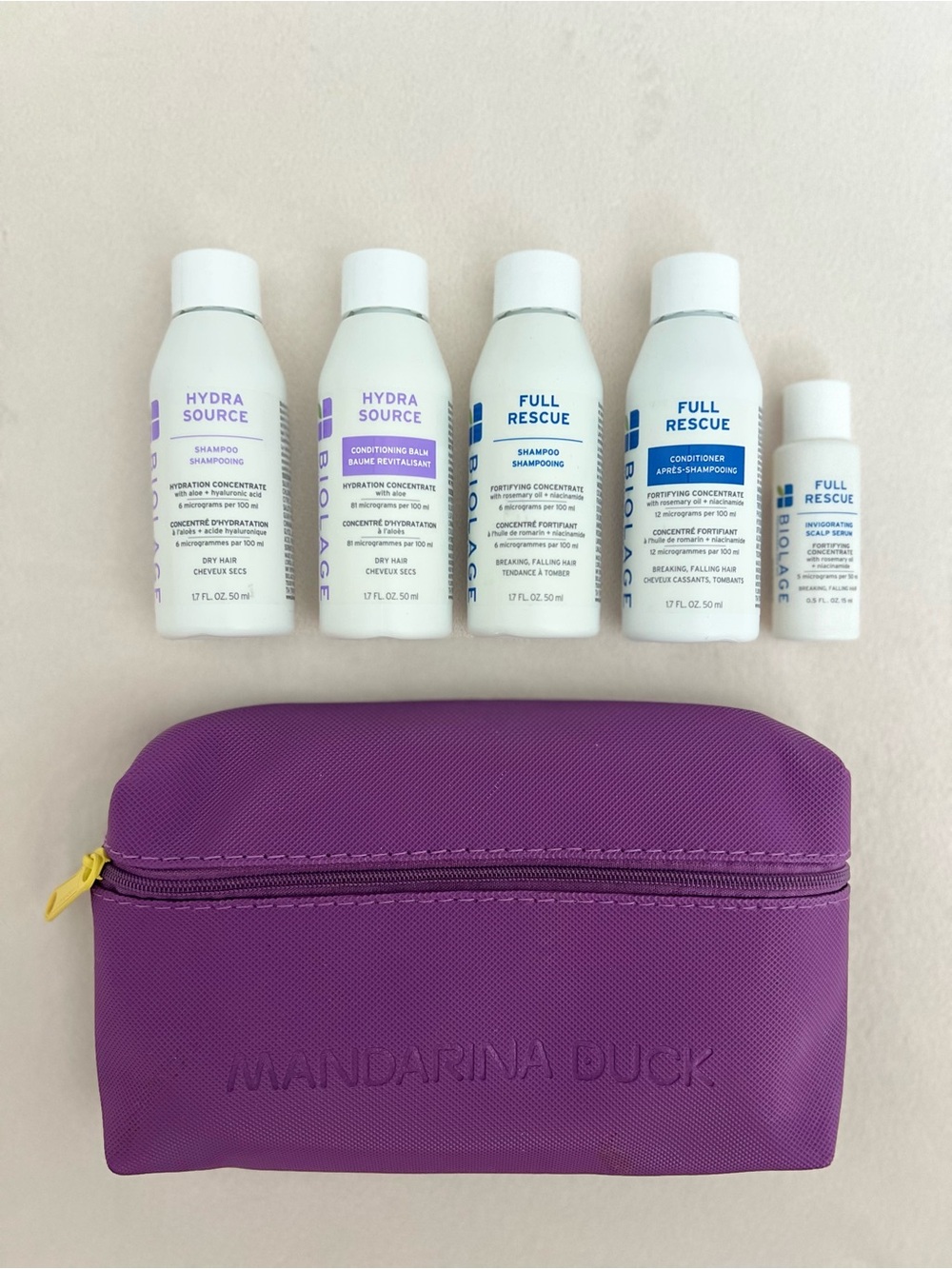 6 Piece Biolage Travel Haircare Set - Shampoo, Conditioner, Serum